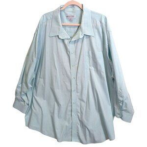 Kings Court Shirt Big Men Size 22 35/6 Button Up Long Sleeve Mint Green Classic